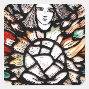 Sticker Carré Méditation en couleurs