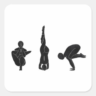 Sticker Carré Meditation, yoga, Attitude