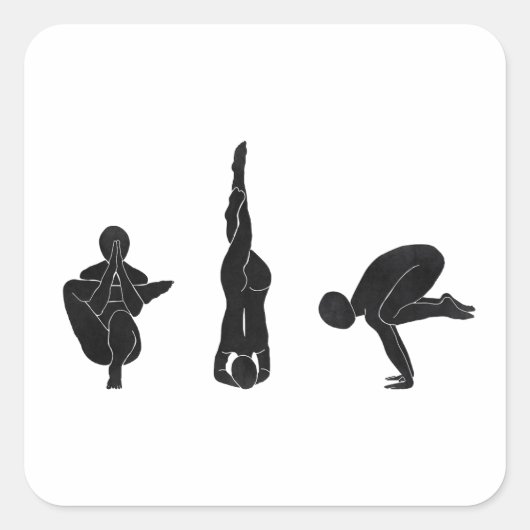 Sticker Carré Meditation, yoga, Attitude (Devant)
