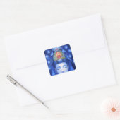 Sticker Carré Méditation Zen de minuit Kuan Yin (Enveloppe)