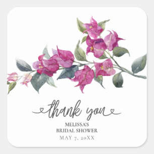 Sticker Carré Méditerranéenne Bouquet de Mariée Bougainvillea