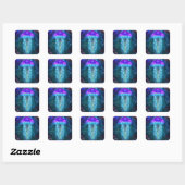 Sticker Carré Méduse luminescente (Feuille)