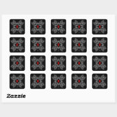 Sticker Carré Méduse tribale (Feuille)