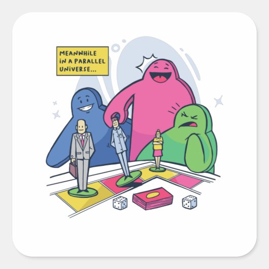 STICKER CARRÉ MEEPLE UNIVERS (Devant)