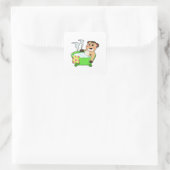 Sticker Carré Meerkat à la baignade dans la baignoire (Sac)