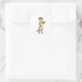 Sticker Carré Meerkat with pizza (Sac)