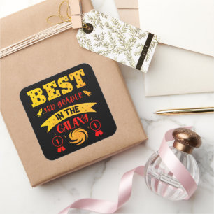 Sticker Carré MEILLEUR 3E NIVEAU DANS LA GALAXIE drôle mignon