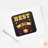 Sticker Carré MEILLEUR 4E NIVEAU DANS LA GALAXIE drôle mignon (Enveloppe)