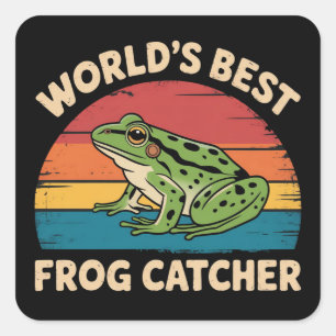 Sticker Carré Meilleur attrapeur de grenouilles du monde Mème dr