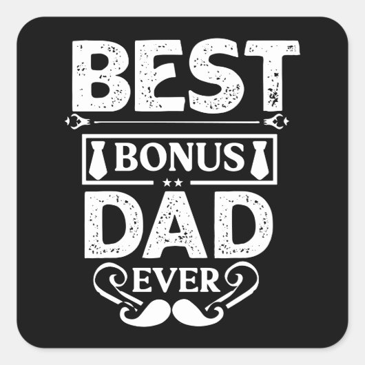 Sticker Carré Meilleur Bonus Papa jamais (Devant)