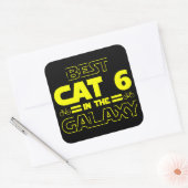 Sticker Carré Meilleur Chat 6 Dans La Galaxie (Enveloppe)