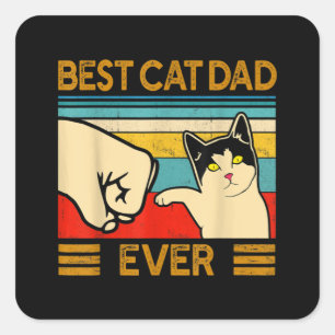 Sticker Carré Meilleur Chat Papa Jamais Drôle Chat Papa
