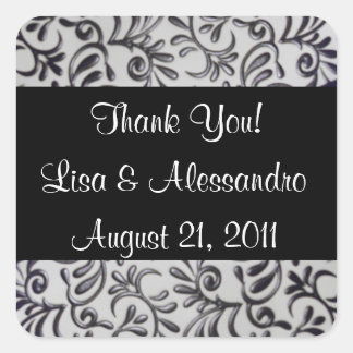 Sticker Carré Meilleur Merci Favor Tags Nom et date