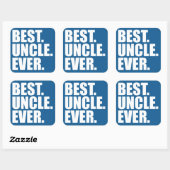 Sticker Carré Meilleur. Oncle. Jamais. (bleu) (Feuille)