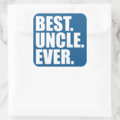 Sticker Carré Meilleur. Oncle. Jamais. (bleu) (Sac)