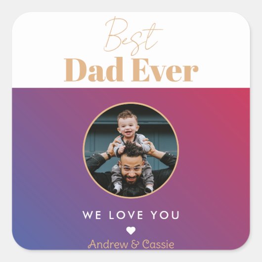 Sticker Carré Meilleur papa (Devant)