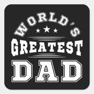 Sticker Carré Meilleur Papa de la Typographie du Monde Cadeau de