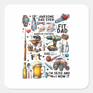 Sticker Carré Meilleur papa jamais