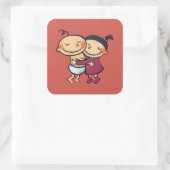 Sticker Carré Meilleur réseau d'amis (Sac)