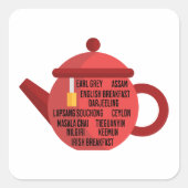 Sticker Carré Meilleur Thé Noir (Devant)