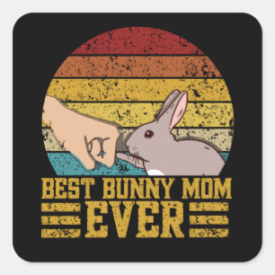 Sticker Carré Meilleure maman Bunny