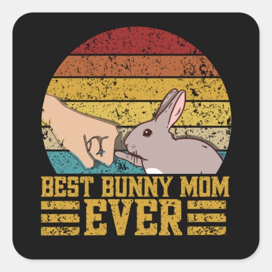 Sticker Carré Meilleure maman Bunny jamais (Devant)