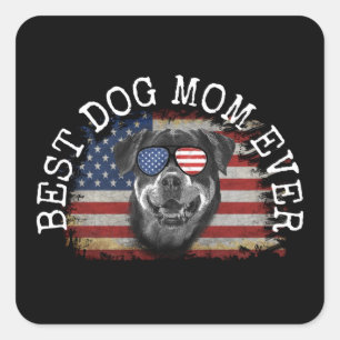 STICKER CARRÉ MEILLEURE MAMAN DE CHIEN JAMAIS