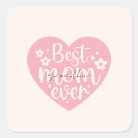 Sticker Carré Meilleure maman jamais - Coeur (Devant)