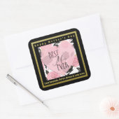 Sticker Carré Meilleure maman Jamais Coeurs et Roses (Enveloppe)