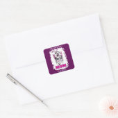 Sticker Carré Meilleure maman Messy Bun Maman Transgenre Drapeau (Enveloppe)