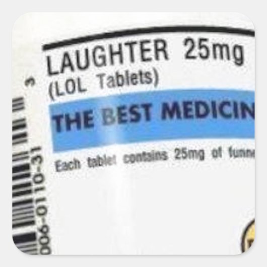 Sticker Carré Meilleure médecine (Devant)
