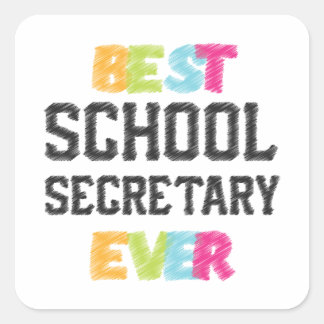 Sticker Carré meilleure secrétaire scolaire