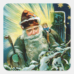 Sticker Carré Meilleurs voeux de Noël