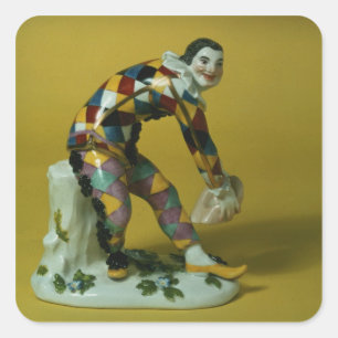 Sticker Carré Meissen figure de l'Arlequin, vers 1750