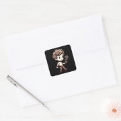 Sticker Carré Melancholy Boy avec Rose (Enveloppe)