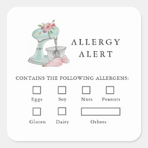 Sticker Carré Mélangeur de gâteaux Boulangerie Sécurité alimenta