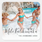 Sticker Carré Mele Kalikimaka Photo Noël (Devant)