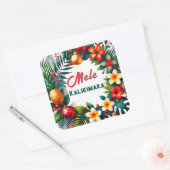 Sticker Carré Mele Kalikimaka -Tropical  Xmas (Enveloppe)