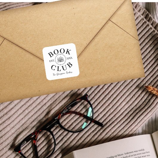 Sticker Carré Membres de club de lecture personnalisés mignons 