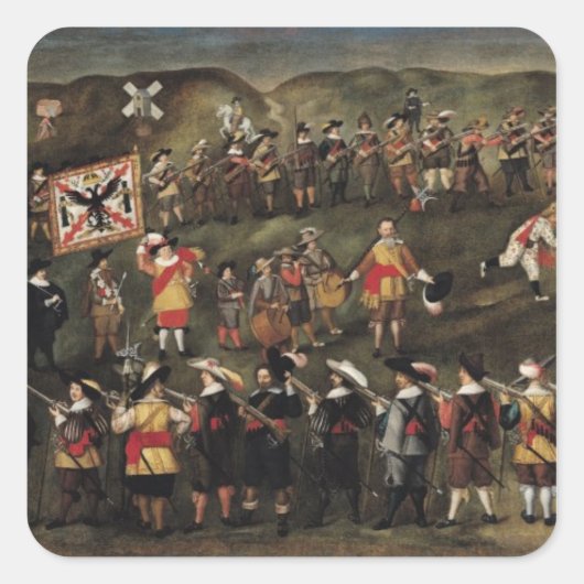 Sticker Carré Membres de la Fraternité de St. Barbara (Devant)