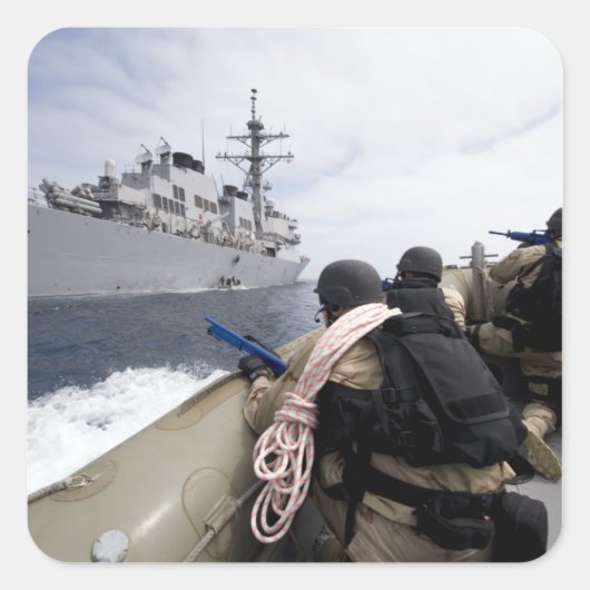 Sticker Carré Membres de la visite, conseil, recherche (Devant)