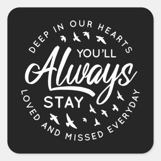 Sticker Carré Mémorial aimé et manqué (Devant)