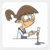 Sticker Carré Mener Une Expérience Scientifique (Devant)