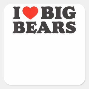 Sticker Carré Mens Gay Cruising I LOVE GROS OURS Gay pride Parad