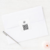 Sticker Carré Menu Code QR | Logo Blanc sans contact moderne (Enveloppe)