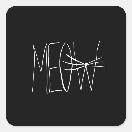 Sticker Carré Meow (Devant)