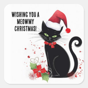 Sticker Carré Meowy Christmas !