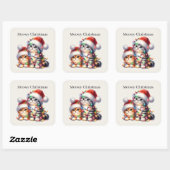 Sticker Carré Meowy Christmas chats Holiday (Feuille)