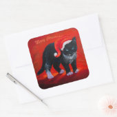 Sticker Carré Meowy Christmas Kitty (Enveloppe)
