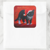 Sticker Carré Meowy Christmas Kitty (Sac)